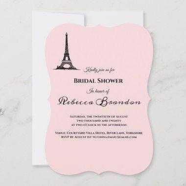 Elegant Paris Theme Bridal Shower Invitations