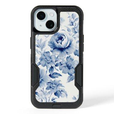 Elegant Pastel Blue Watercolor Roses iPhone 15 Case