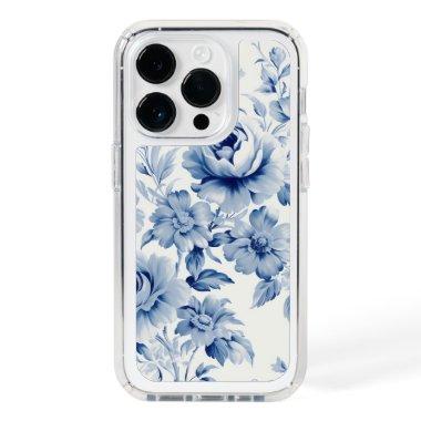 Elegant Pastel Blue Watercolor Roses Speck iPhone 14 Pro Case