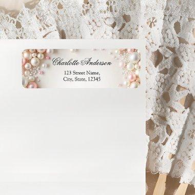 Elegant Pastel Blush Pearls  Return Label