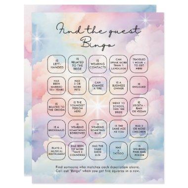 Elegant Pastel Clouds Find The Guest Bingo