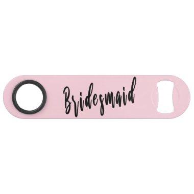 Elegant pastel pink & black bridesmaid bar key
