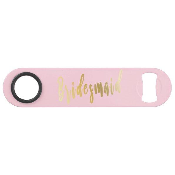 Elegant pastel pink & gold bridesmaid bar key