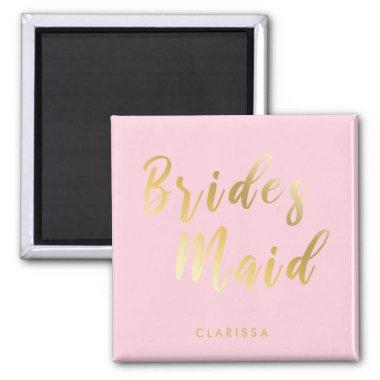 Elegant pastel pink & gold bridesmaid magnet