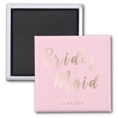 Elegant pastel pink & rose gold bridesmaid magnet