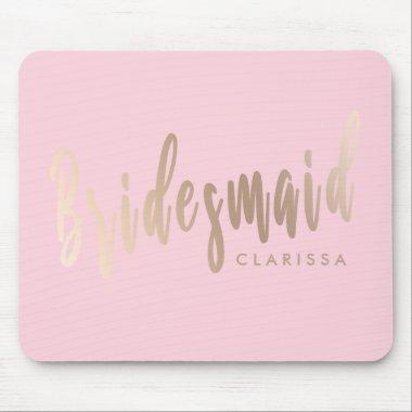 Elegant pastel pink & rose gold bridesmaid mouse pad