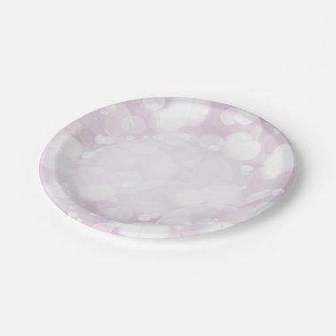 Elegant Pastel Pink Sparkly Bokeh Customizable Paper Plates