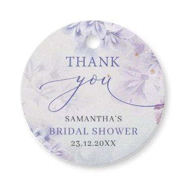 Elegant pastel purple spring flowers bridal shower favor tags