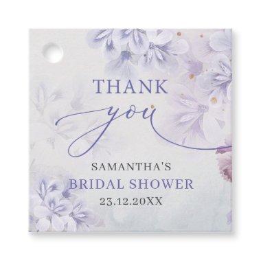 Elegant pastel purple spring flowers bridal shower favor tags