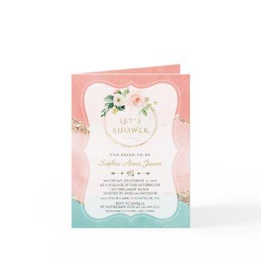 Elegant Pastel Watercolor Gold Foil