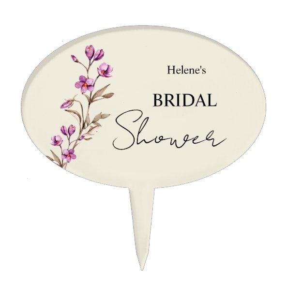Elegant Pastel Wildflower Boho  Cake Topper