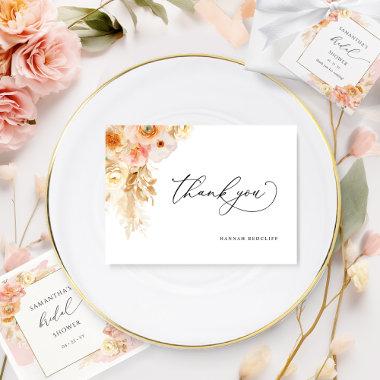 Elegant Peach and Cream Floral Bridal Shower Thank You Invitations