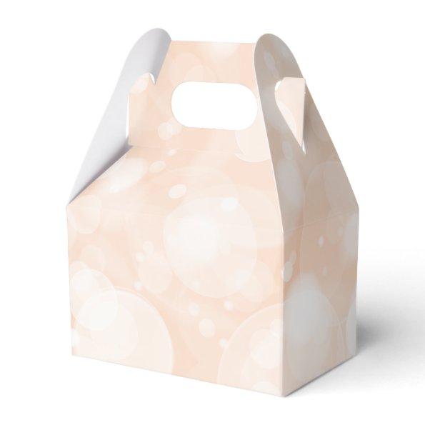 Elegant Peach Sparkly Bokeh Customizable Gable Favor Boxes