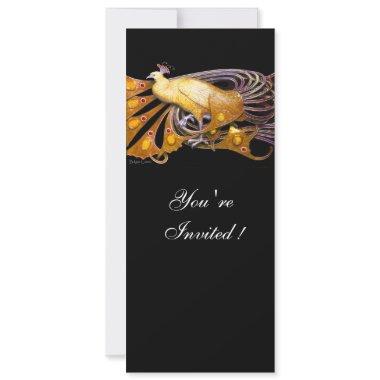 ELEGANT PEACOCK IN YELLOW AND BLACK