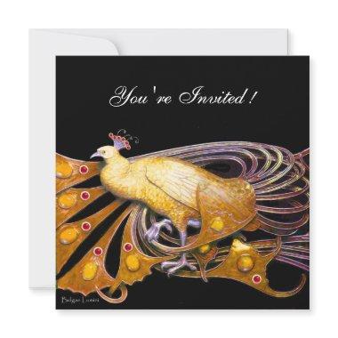 ELEGANT PEACOCK IN YELLOW AND BLACK