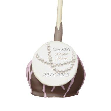 Elegant Pearl Necklace Bridal Shower Cake Pops