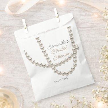 Elegant Pearl Necklace Bridal Shower Favor Bag