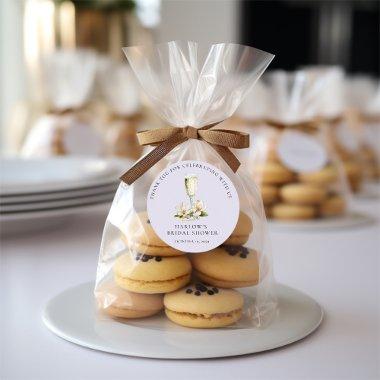 Elegant Pearls and Prosecco  Classic Round Sticker
