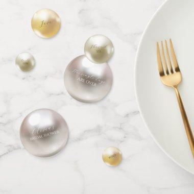 Elegant Pearls and prosecco bridal shower Confetti