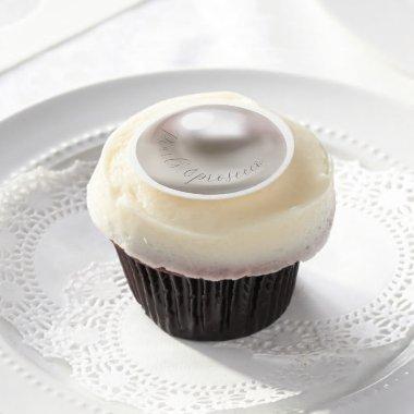 Elegant Pearls and prosecco  Edible Frosting Rounds