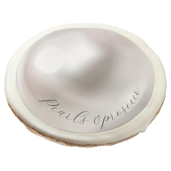 Elegant Pearls and prosecco  Sugar Cookie
