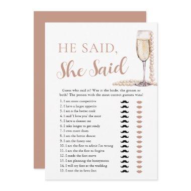 Elegant Pearls and Prosecco He Said, She Said Game