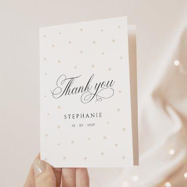 Elegant Pearls  Folded Thank You