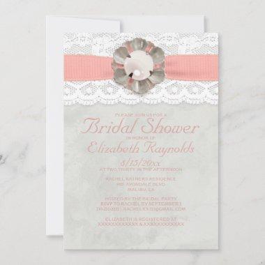 Elegant Pearls Bridal Shower Invitations