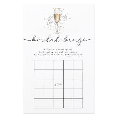 Elegant Pearls & Prosecco Bridal Bingo Game Invitations