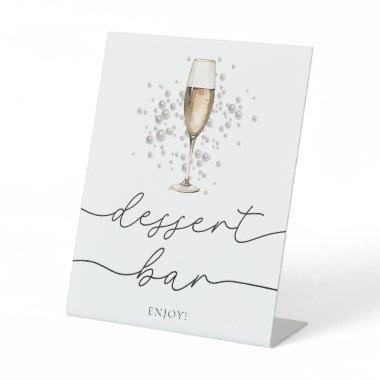 Elegant Pearls & Prosecco  Desser Bar Pedestal Sign