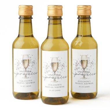 Elegant Pearls & Prosecco Bridal Shower Favor Wine Label