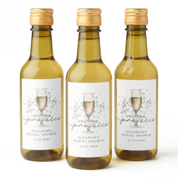 Elegant Pearls & Prosecco  Favor Wine Label