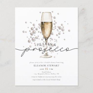 Elegant Pearls Prosecco Bridal Shower Invitations