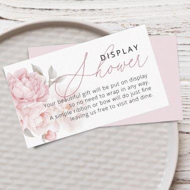 Elegant Peony Flower Script Display Shower Enclosure