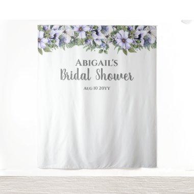 Elegant Periwinkle Floral Backdrop Bridal Shower