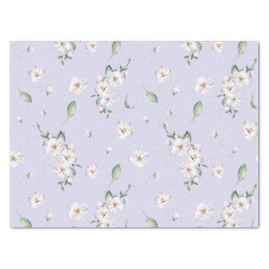 Elegant Periwinkle Spring Watercolor Floral Tissue Paper
