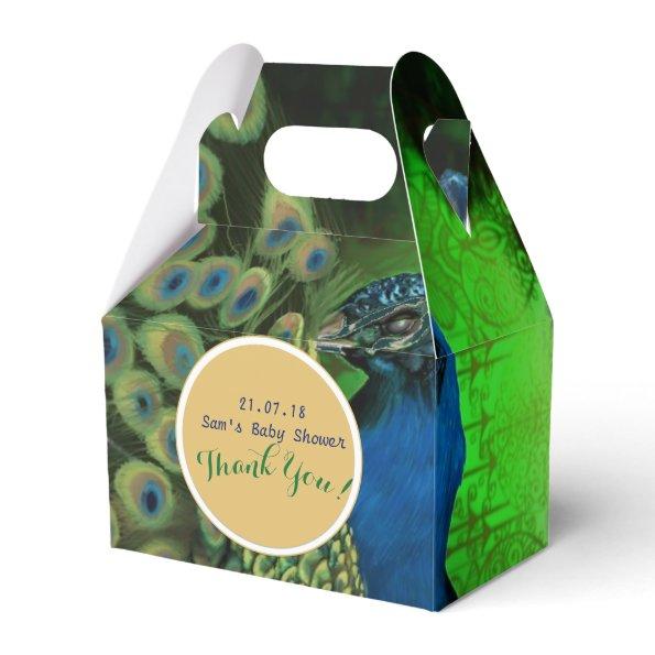 Elegant Personalized Gable Boxes Peacock Feathers