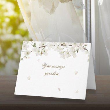 Elegant Personalized Script Pretty White Blossom