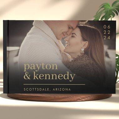 Elegant Personalized With Name And Photo Wedding Guest Book