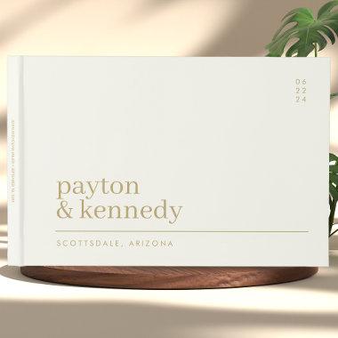 Elegant Personalized With Name Wedding Reception Guest Book