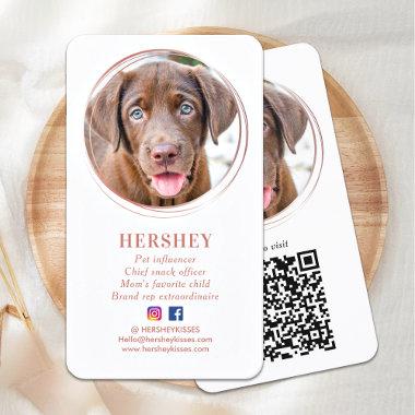 Elegant Photo Rose Gold Dog Pet Social Media Business Invitations