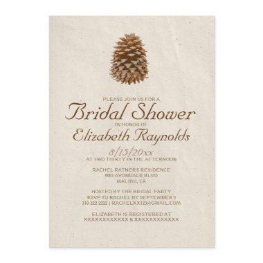 Elegant Pine Cone Bridal Shower Invitations