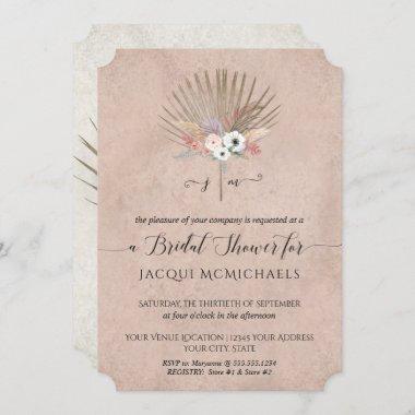 Elegant Pink and White Orchid Floral Bridal Shower Invitations
