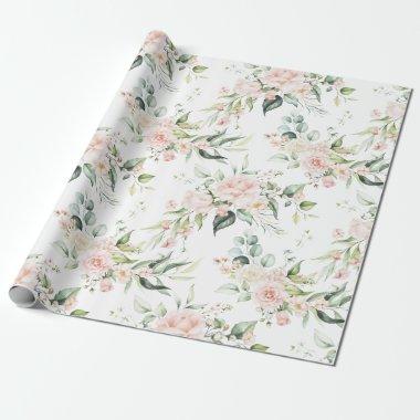 Elegant Pink Blush Eucalyptus Wrapping Wrapping Paper