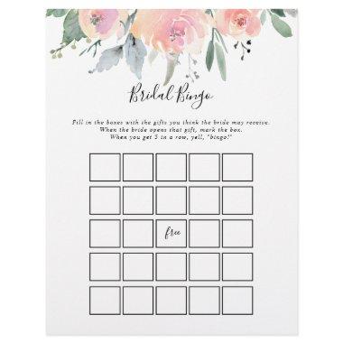 Elegant Pink Blush Floral Bridal Bingo Game