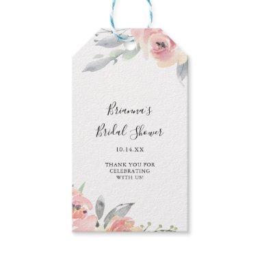 Elegant Pink Blush Floral Bridal Shower Gift Tags