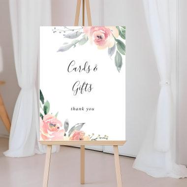Elegant Pink Blush Floral Invitations and Gifts Sign