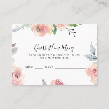Elegant Pink Blush Floral Guess How Many Game Invitations