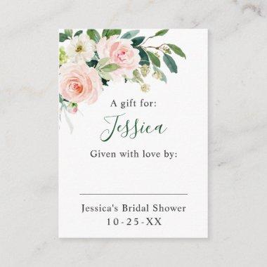 Elegant Pink Blush Flowers Display Bridal Shower Enclosure Invitations