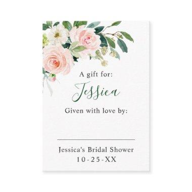 Elegant Pink Blush Flowers Display Bridal Shower Enclosure Invitations